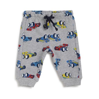 Boys Grey Printed French Terry Sweatpants